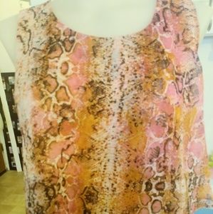 CALVIN KLEIN PLEADED SNAKE PRINT MAXI DRESS SZ 10